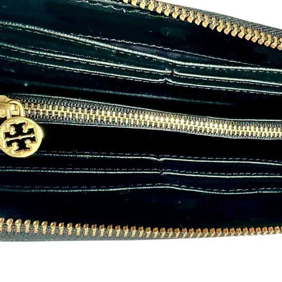Tory Burch Zip Around Continental Wallet in black - Picture 8 of 12